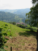 Blick von der K�serntanne nach Nordosten �ber Pfaffenberg auf Fr�hnd am 13.6.2006
