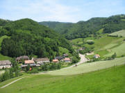 Blick vom Brandenberg nach Nordosten auf Spielweg am 9.6.2006