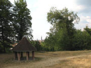 Blick nach Norden übers Sternwaldeck-Pavillon zum Münster am 24.7.2006