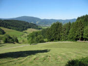 Blick vom Thomasberghof nach S�dwesten ins Rechtenbach am 8.6.2006 - Wiese frisch gem�ht