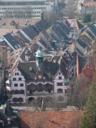 Tele-Blick nach Westen zum Freiburger Rathaus am 18.3.2006