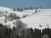 Blick vom Haldenweg nach Westen zum Dieselhof (links) und Rohrerhof am 15.3.2006