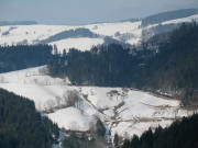 Tele-Blick nach Nordwesten ins Wagensteig zum Hagenhaus am 15.3.2006