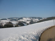 Blick von der Römerstrasse am Zwerisberg nach Norden über Oberibental zum Kapfenberg am 18.3.2006