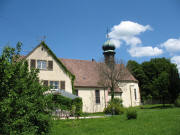 Blick nach Norden zur Kirche St.Fides und Markus in S�lden am 24.5.2006