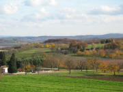 Blick vom Bildst�ckli nach S�dosten �ber den Huttinger Friedhof und den Basler Weg in Richtung Tannenrain ob Efringen