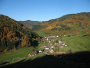 Blick vom Limberg nach Norden über Rotenbuck und Mulden (rechts hoch) am 15.11.2006 