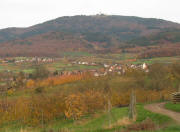 Blick vom Aub�chle �ber Obereggenen zum Blauen am 20.11.2006 abends