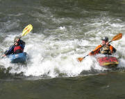Kanufahren beim Ottiliensteg auf der Dreisam am 7.10.2006