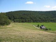 Blick nach Osten �ber Hinterwaldkopfh�tte zur Bankgallih�he am 5.9.2006