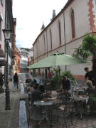 Blick nach Osten in die Franziskanergasse am 23.8.2007 - rechts M�nsterturm