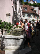 Blick nach Norden in der Konviktstrasse am 15.8.2007: Pau aus Barcelona hat Durst