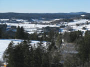 Blick von H�chenschwand �bers Albtal nach Westen auf Urberg (rechts) und Schmalenberg (Mitte) am 21.12.2007