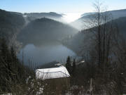 Blick nach S�den zum Schwarza-Stausee bei H�usern am 21.12.2007