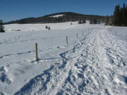 Blick vom Pirmin-Kleiser-Denkmal nach Westen �ber die Erlenbacher H�tte zum Hohfahrn am 18.12.2007