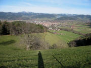 Blick von der Immi am 9.2.2007 nach Norden �ber Kirchzarten zum Kandel