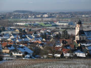 Tele-Blick nach Süden über Kirchhofen nach Bad Krozingen am 28.1.2007