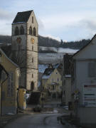 Blick nach Osten zur Britzinger Dorfkirche am 28.1.2007