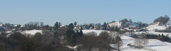Tele-Blick vom Hägenhof in Au nach Südwesten auf Wittnau am 28.1.2007
