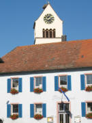 Blick nach Westen zum Rathaus und Storch von Forchheim am 17.6.2007