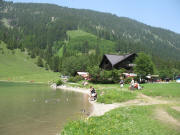 Blick nach Nordwesten zum Gasthaus am Vilsalpsee am 21.6.2007