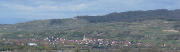 Blick nach Westen vom Gottenheimer Kirchberg auf Wasenweiler am 13.4.2008