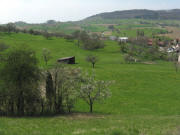 Blick von Hasenberg am 17.4.2008 nach S�dwesten zu H�ppberg, Hohe Schule und Riedlingen (von links)