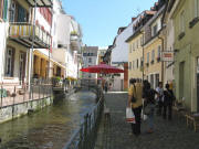 Blick nach Osten in der Fischerau am 28.8.2008 - Caf� am Bach