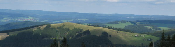 Tele-Blick von Tote Mann nach Norden über den Hinterwaldkopf bis St.Märgen am 31.8.2008