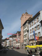 Blick nach Westen zum Rathaus in der Marktgasse Rheinfelden CH am 14.8.2008