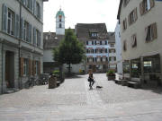 Blick nach S�den zur Kirche St.Martin von  Rheinfelden CH am 14.8.2008