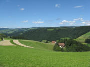 Blick nach Nordwesten �ber den Steigweg bis St.Peter - rechts das Rufenh�usle am 11.8.2008