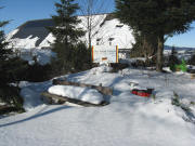 Blick nach Nordwesten zum neuen Beckenhof am 5.2.2005 - fairer Milchpreis