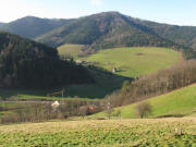 Blick vom Pfeiferberg nach Westen �ber den Junghof und Bl�sihof zum Kybfelsen am 23.12.2008