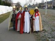 Sternsinger Lukas, Alina, Valentin und Pia (von links) am 4.1.2008