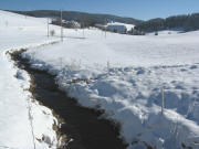 Blick vom Behringerhof am 3.2.2008 nach S�den zu Kettererhof (links) und Hilpertenhof