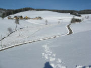 Blick nach Nordosten zu B�hlhof, Rainhof und Griesbenhof (von links) am 3.2.2008
