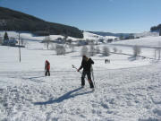 Blick vom Gasthof Sonne-Post in Waldau nach S�den zum Schneeberglift am 3.2.2008