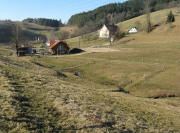 Blick nach Westen im Weilersbach am 17.2.2008 zum Fre�lehof und Pferdehof (vorne)