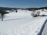 Blick nach Westen �bers Obertal sowie Widiwandhof und Rotenhof (links) bis Waldau am 3.2.2008 