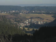 Tele-Blick vom Wildenhof nach Osten übers Urseetal auf Lenzkirch am 23.1.2008