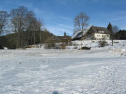 Blick nach Norden hoch zum Birkenweghof am 22.12.2008