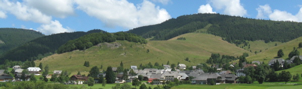 Blick nach Norden �ber Dorf zum Spie�horn am 23.7.2008