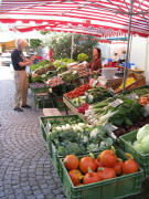 Stand vom Klosterhof mit Sarah am 2.8.2008 auf dem Bauernmarkt Littenweiler
