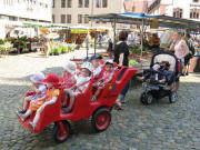 Blick nach Norden: Kita "Kleine B�ren" auf dem M�nstermarkt am 30.7.2008