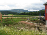 Blick nach S�den vom Sch�lerhaus am 19.7.2008 - rechts das neue Atrium