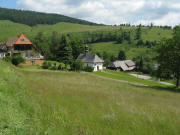 Blick nach Norden �ber Pension H�hner und Kirche zur Schanz