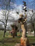 Blick nach S�dwesten zu Windbohrer und Baumwelt am 5.3.2008 am Mundenhof