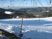 Blick von der Lindleh�h nach Nordwesten �ber den Lindlehof ins gr�ne Glottertal am 27.11.2008