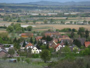 Tele-Blick vom Batzenberg nach Nordwesten über Scherzingen zum Kaiserstuhl am 1.5.2008